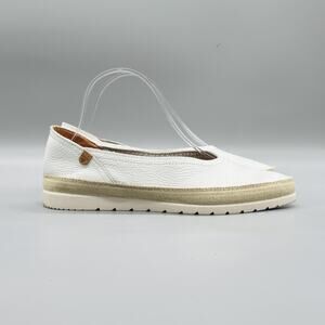 Verbenas Shoes Womens 9 White Leather Slip On Flats Made Spain Casual Comfort